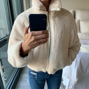 Anthropologie Elevenses Faux Fur Teddy Coat